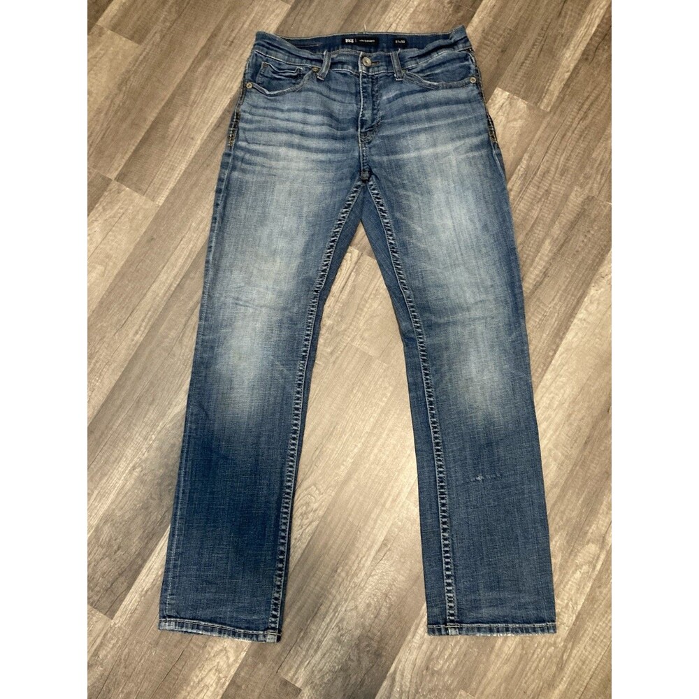 BKE Jake Straight Jeans Mens 31x31.5 Blue Straight Medium Wash Stretch Faded